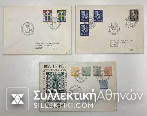 SWEDEN 3 FDC (inkl. 1/7/1935)