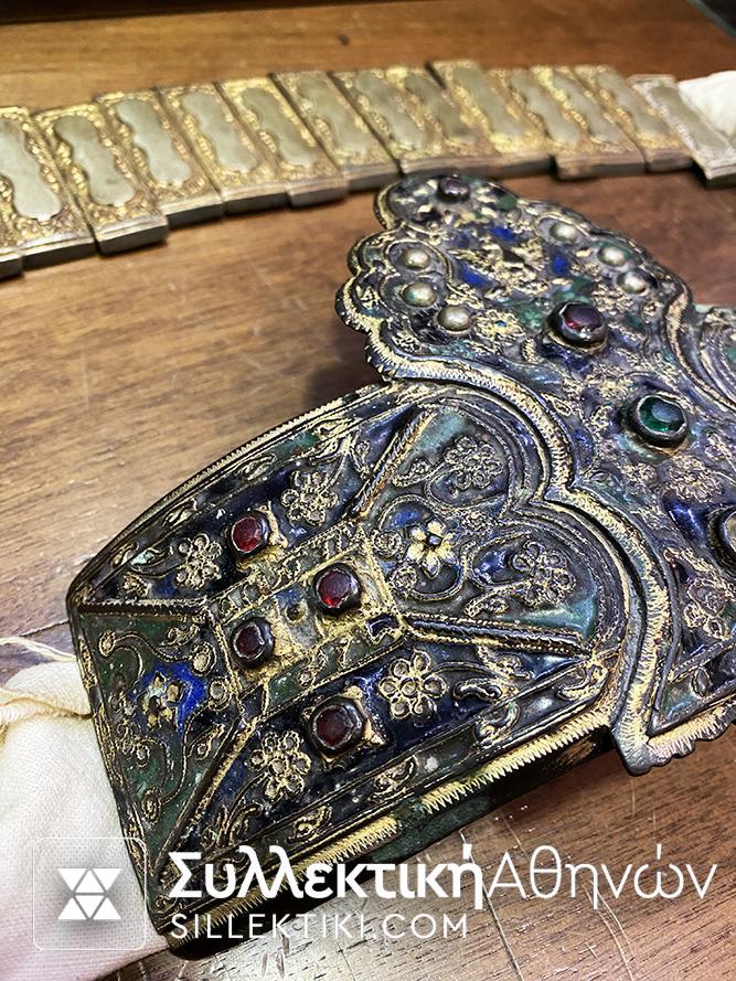 ΚΟΣΜΗΜΑ ΜΕΣΗΣ ΑΡΡΑΒΩΝΑ "Ζουνάρι με την κορώνα" κομπλέ μαζί με την ζώνη