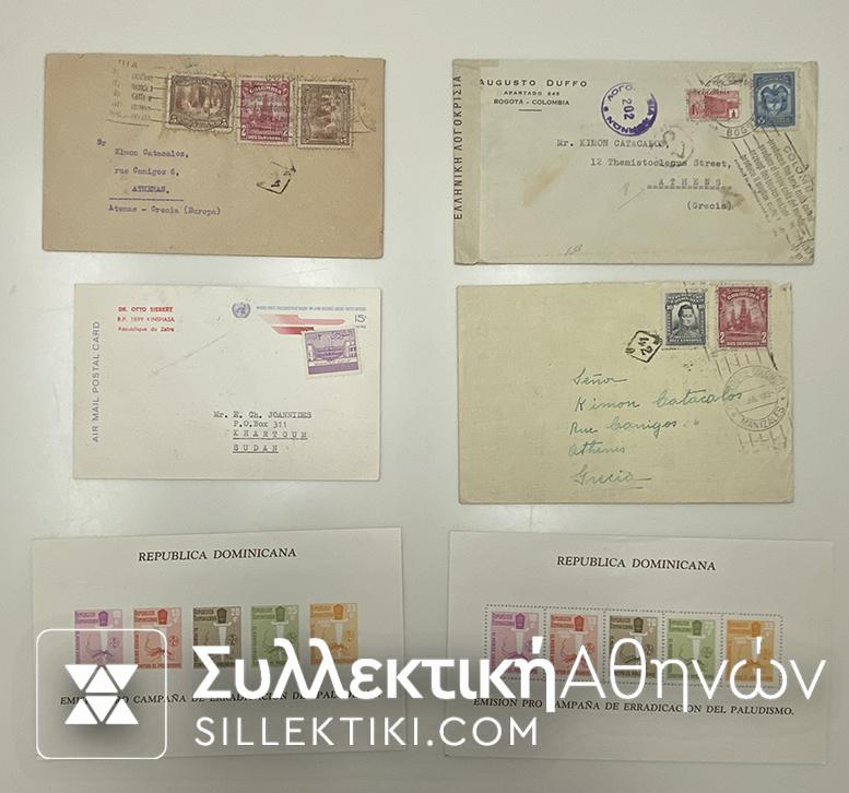 3 Old Covers of Colombia + 1 Sudan + 2 BF from S. Dominican