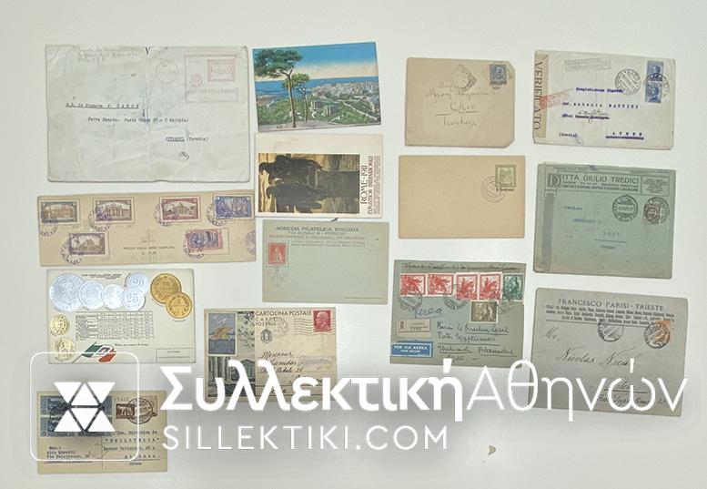 ITALY Very Old (before 1940) lot with 12 Covers/Cards Posted