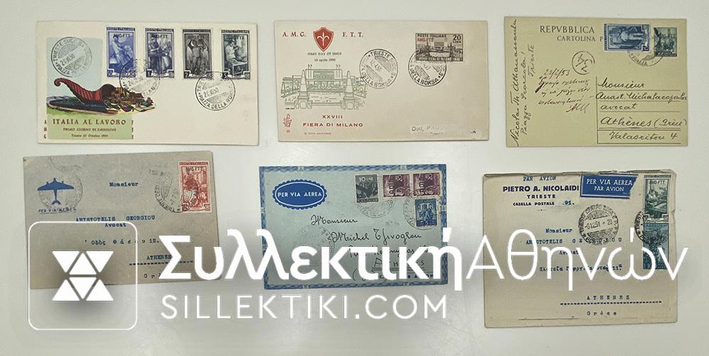 ITALY $ Cover 1950/51 Posted and 2 FDC