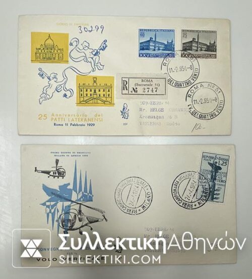 ITALY 2 FDC 11/2/1954