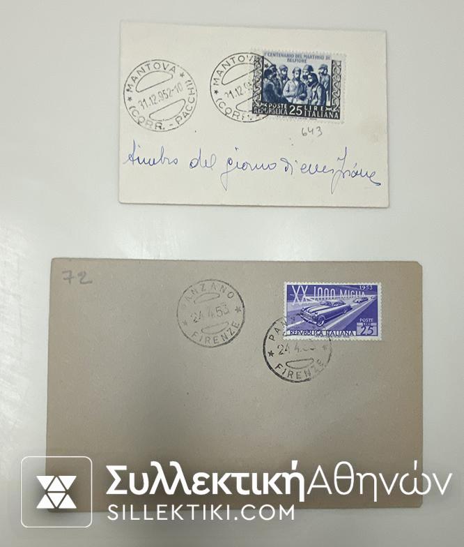 ITALY 2 FDC 24/4/1953