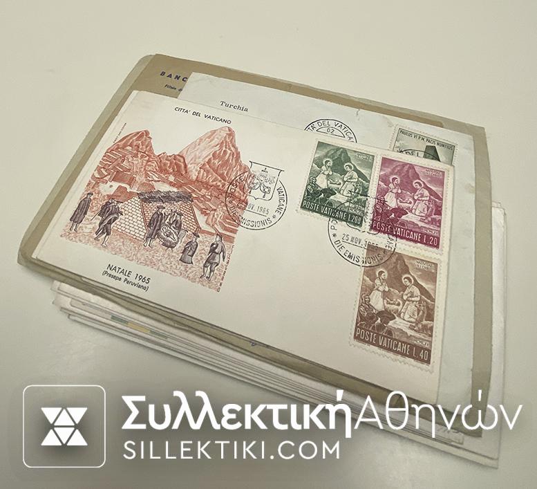 VATICAN 10 FDC + 12 Covers Posted