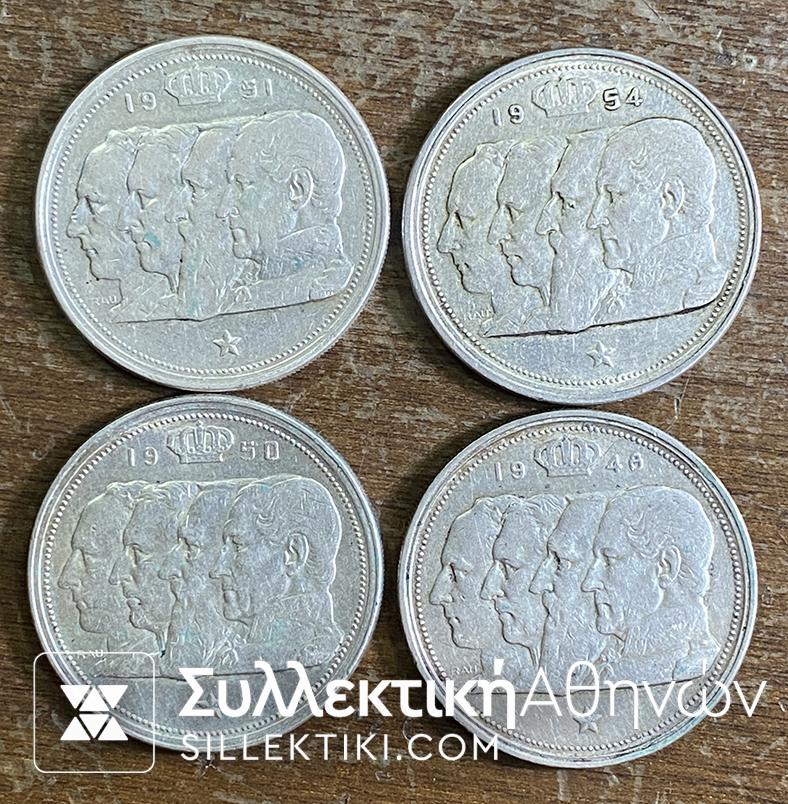 BELGIUM 4 X 100 Fr. (1948