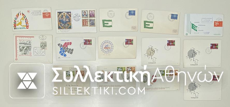 EUROPA 1960 14 COVERS /FDC