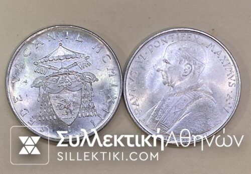 VATICAN 2 X 500 Lire (1958 and 1967) UNC