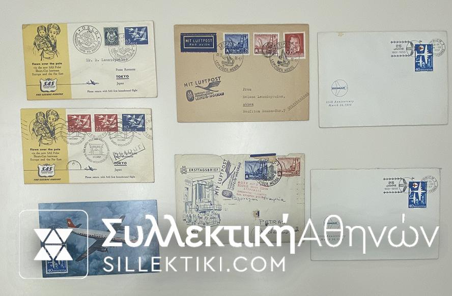 7 Envelopes AIR First Flights from several countries