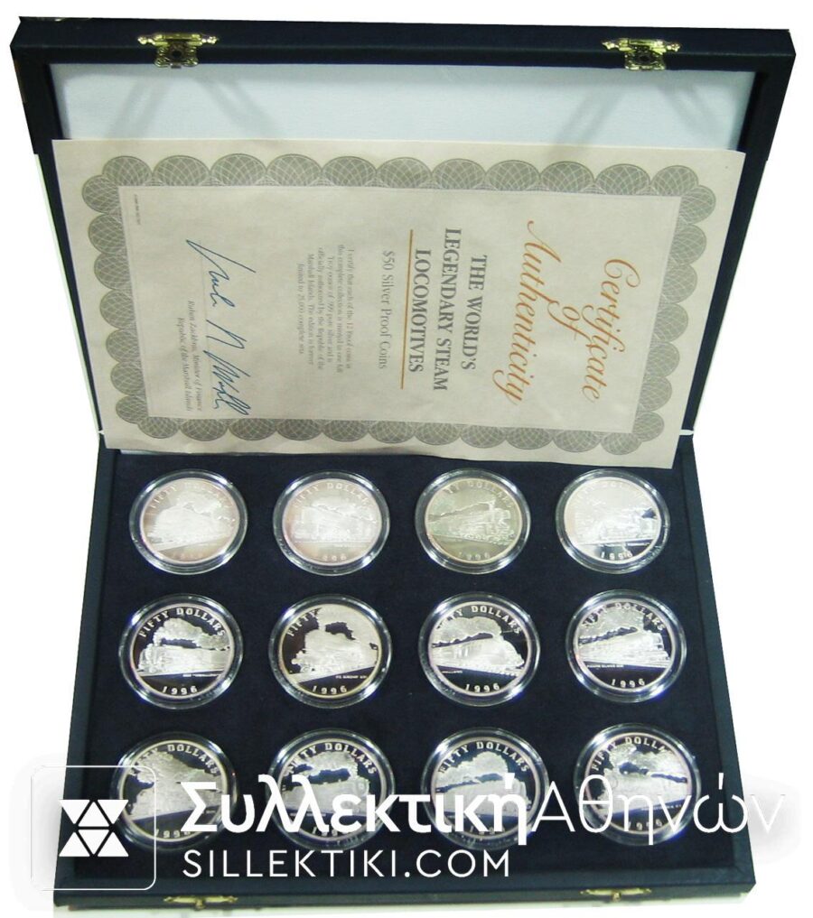 MARSHAL ISLANDS Collection of 12 Silver Coins 50 Dollars
