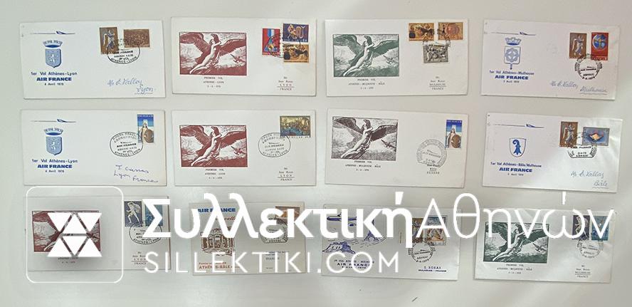 12 Envelopes AIR First Flights from several countries