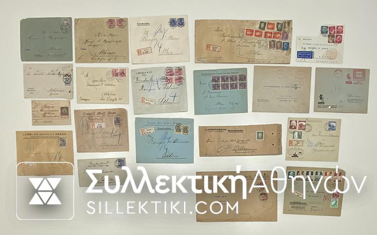 GERMANY to GREECE 20 Covers 1900-1935 INTERESTING LOT