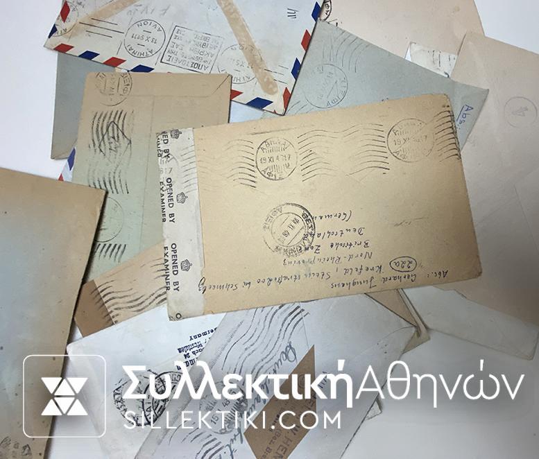 ΓΕΡΜΑΝΙΑ προς ΕΛΛΑΔΑ 20 Φάκελοι, FDC κλπ 1946-1955