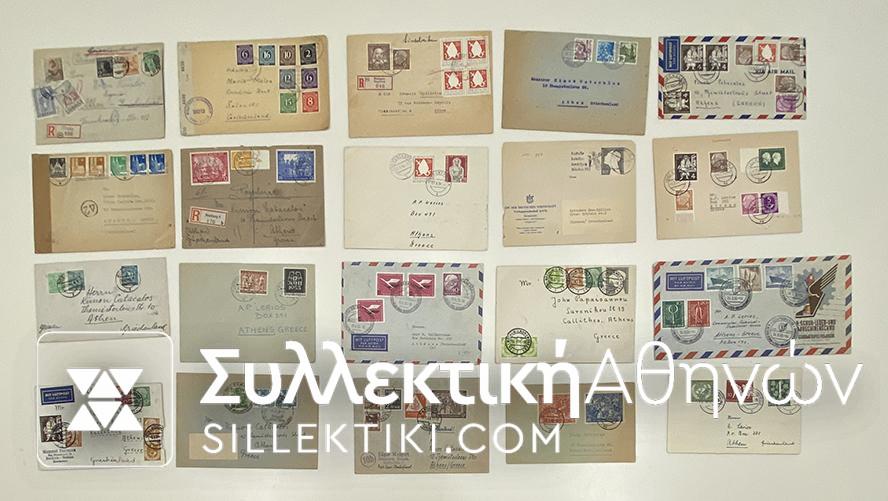 GERMANY to Greece 20 Covers 1946-1955