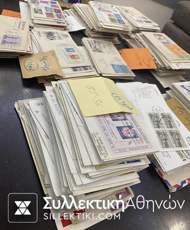 USA COLLECTION HUGE 615 ENVELOPE 1930-1959, FDC, posted from USA to Greece