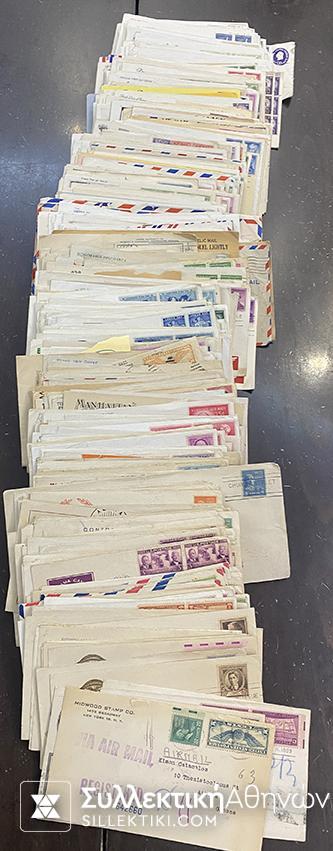 USA COLLECTION HUGE 615 ENVELOPE 1930-1959, FDC, posted from USA to Greece