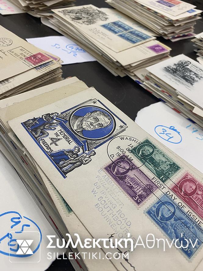 ΑΜΕΡΙΚΗ ΣΥΛΛΟΓΗ 568 Φάκελοι 1930-1959 , οι περισσότεροι FDC