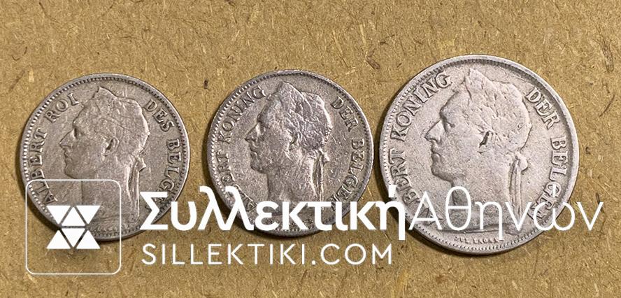 CONGO BELGE 3 Different Coins