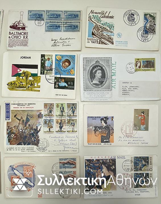 26 FDC (όλα διαφορετικά) από διάφορες χώρες και εποχές