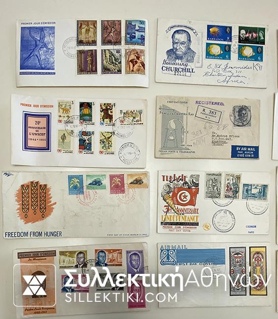 26 FDC (όλα διαφορετικά) από διάφορες χώρες και εποχές