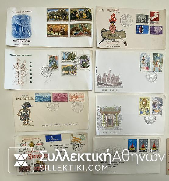 24 FDC (όλα διαφορετικά) από διάφορες χώρες και εποχές