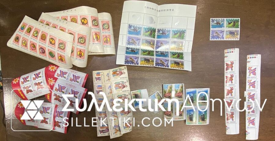 CHINA Lot of 9 B.F and many Sets of Stamps **