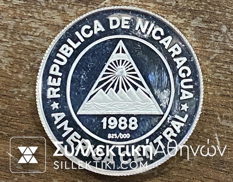 NICARAGUA 50 Cordobas 1988 Proof