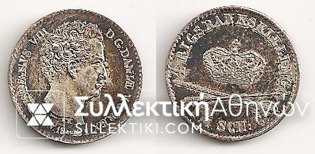 DENMARK 1 Rigsbankskilling 1842 UNC