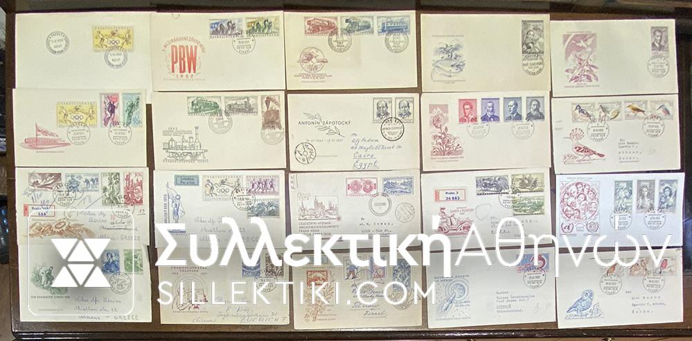 CZECHOSLOVAKIA 20 FDC 50s