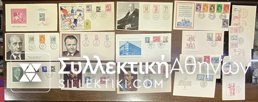 CZECHOSLOVAKIA 16 FDC (?) 40s large envelopes