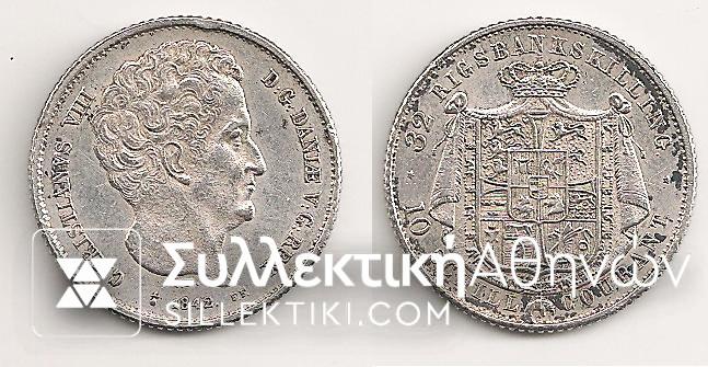 DENMARK32 Rigsbankskilling 1842 AXF