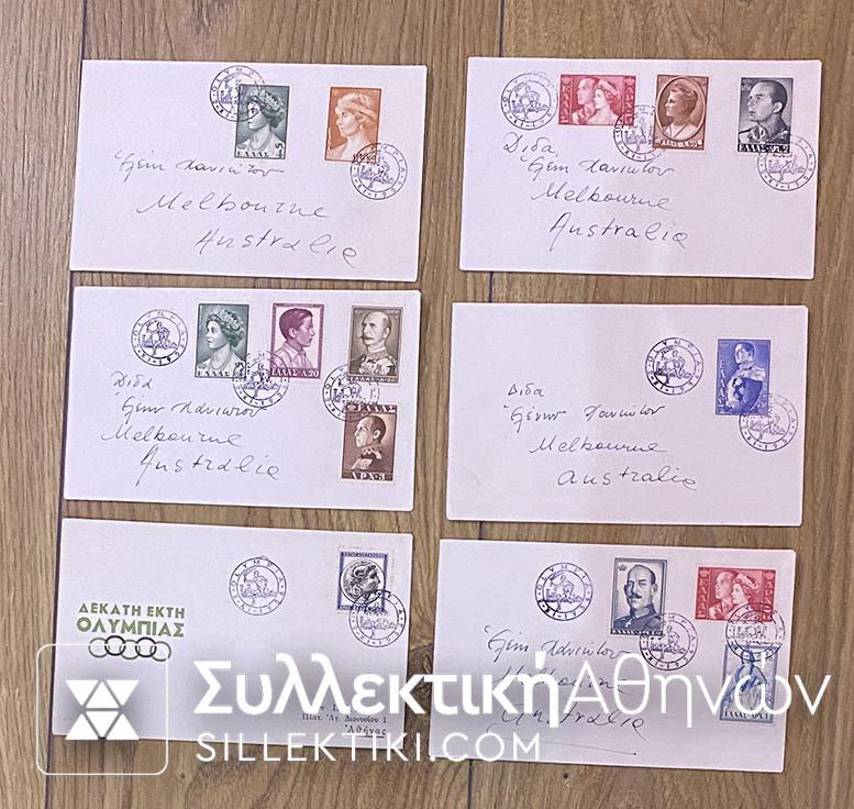 6 Commemoratives covers Olympic 1956