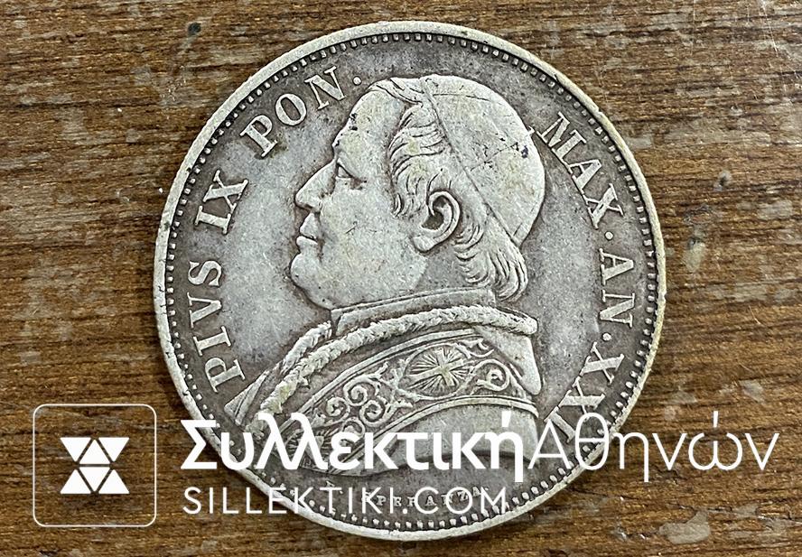 VATICAN 2 1/2 Lire 1867 XF