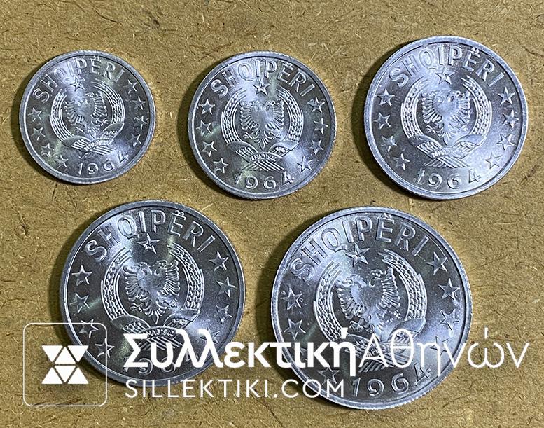 ALBANIA set 5 UNC Coins