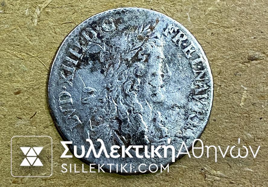 FRANCE -1/12 ECU 1662 Louis XIV