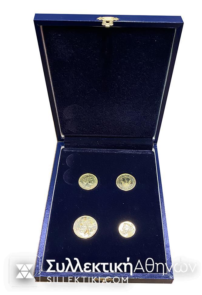 Collection of 4 Gold (22k) Copies of Greek Coins