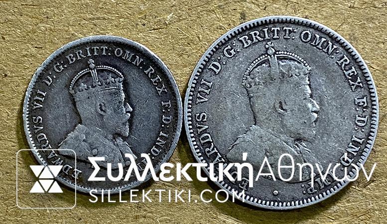 AUSTRALLIA 6 Pence and One Shilling 1910 VF
