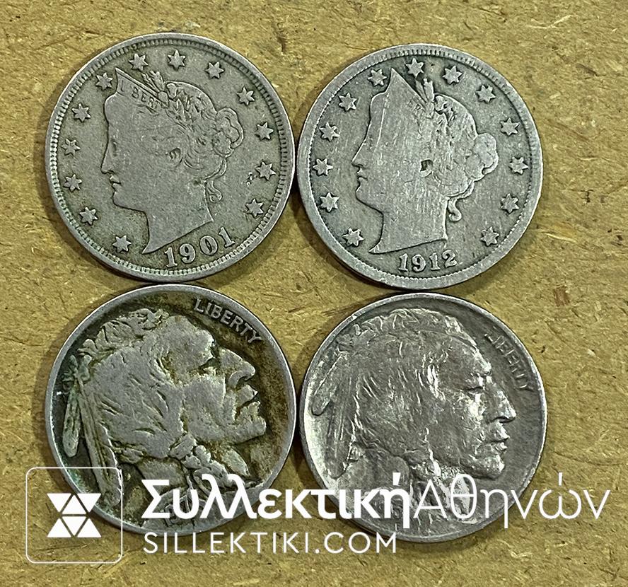USA 4 X 5 Cents (1901