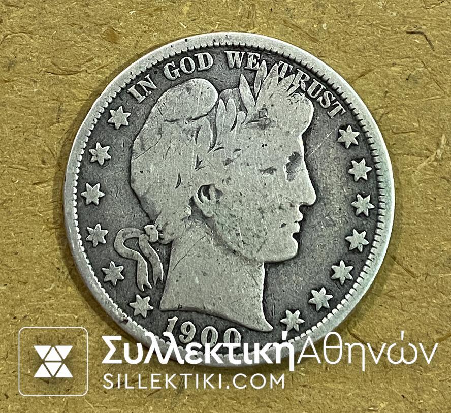 USA Half Dollar 1900 VF+