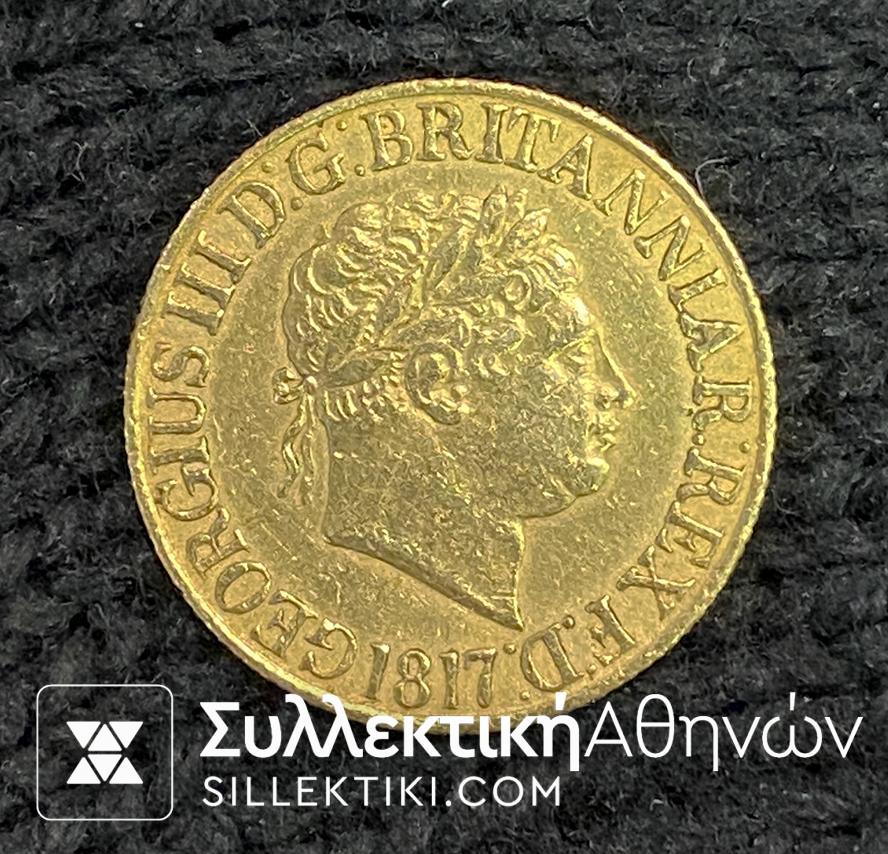 GR. BRITAIN Sovereign 1817 XF/AU