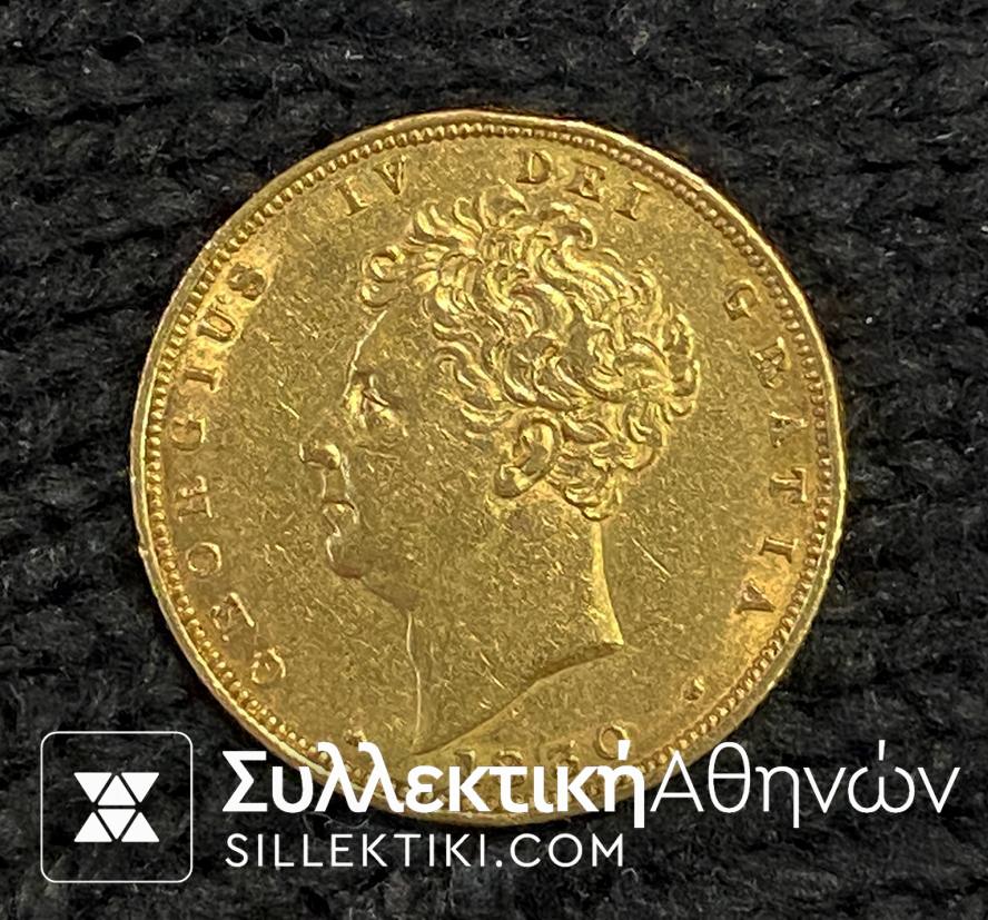 GR. BRITAIN Sovereign 1830 XF/AU