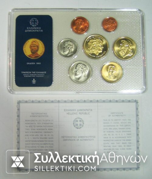 1993 Set Bank of Greece With certif.