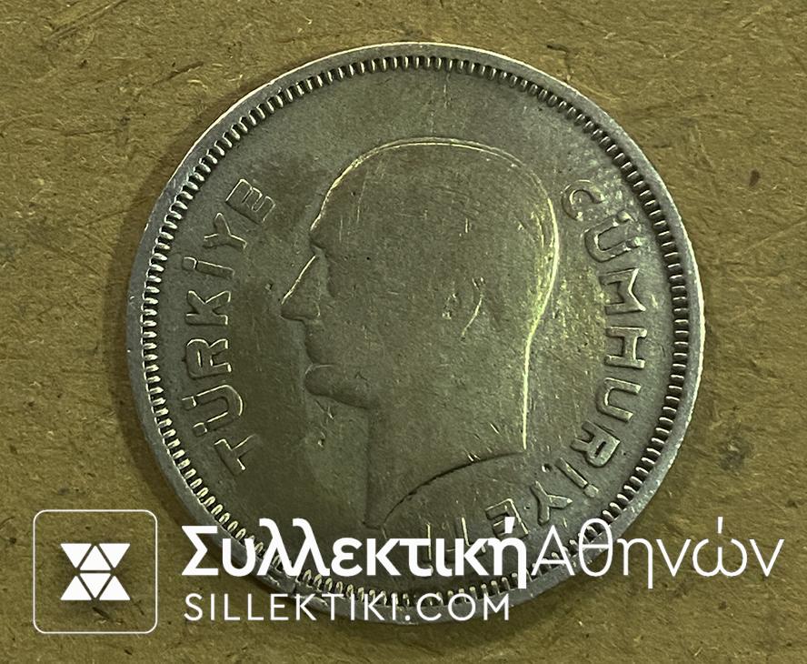 TURKEY 1 Lira 1938 Rare F