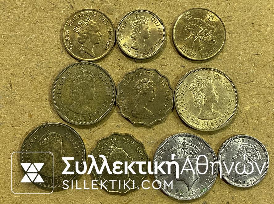 HONG KONG 10 Different Coins AU/UNC