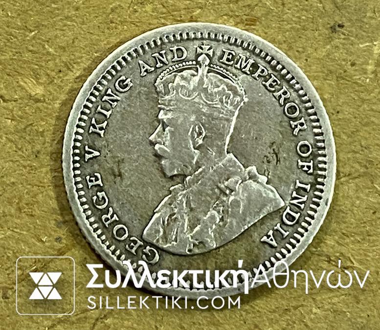 MALAYA BRITSH BORNEO 5 Cents 1935 XF