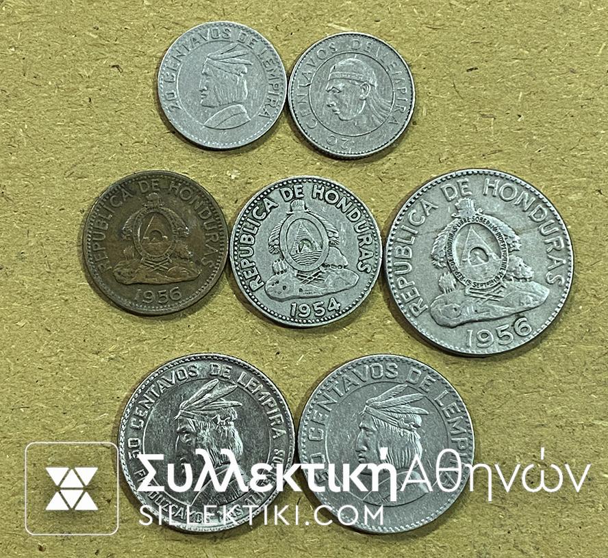 HONDURAS 7 Different Coins