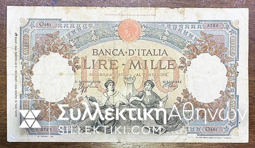 ITALY 1000 Lire 00 Λίρες 15/3/1943 - 22/5/1942 F/VF