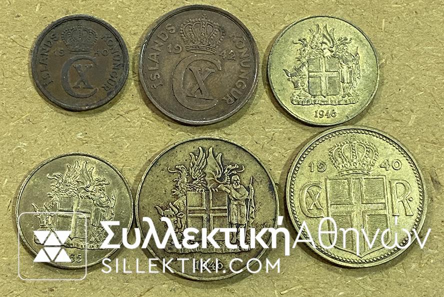 ICELAND 6 Different coins