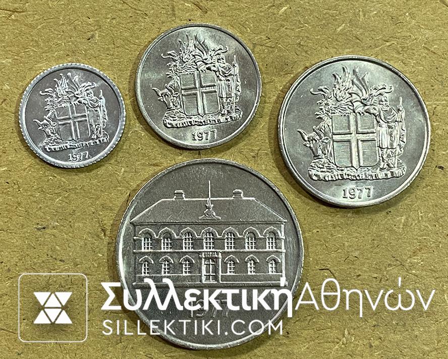 ICELAND Set (4) 1977 UNC