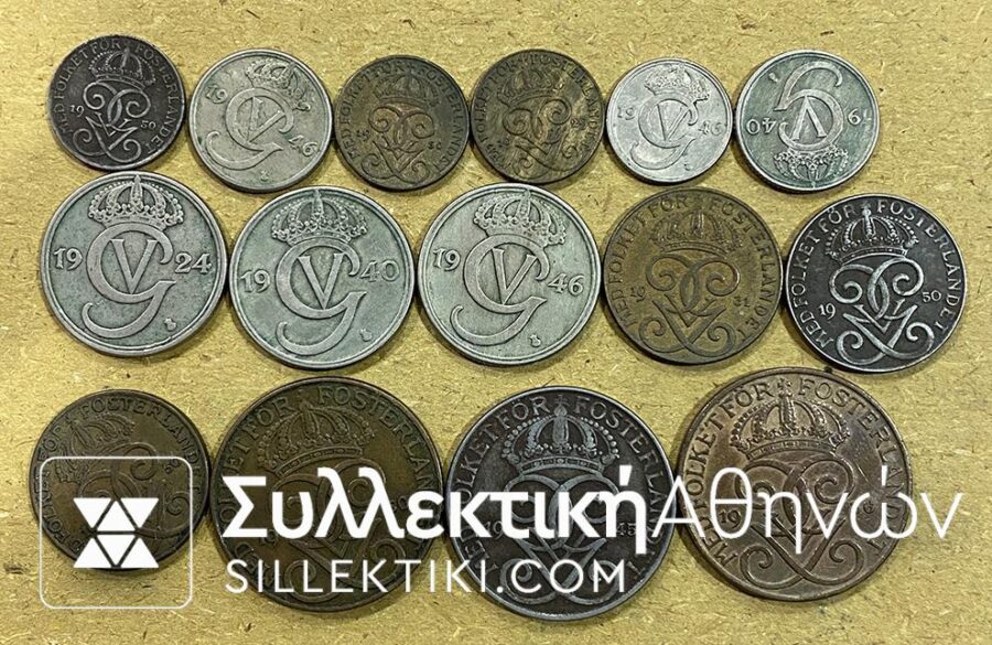 DENMARK 18 Differnet coins 1924-1950 VF_XF