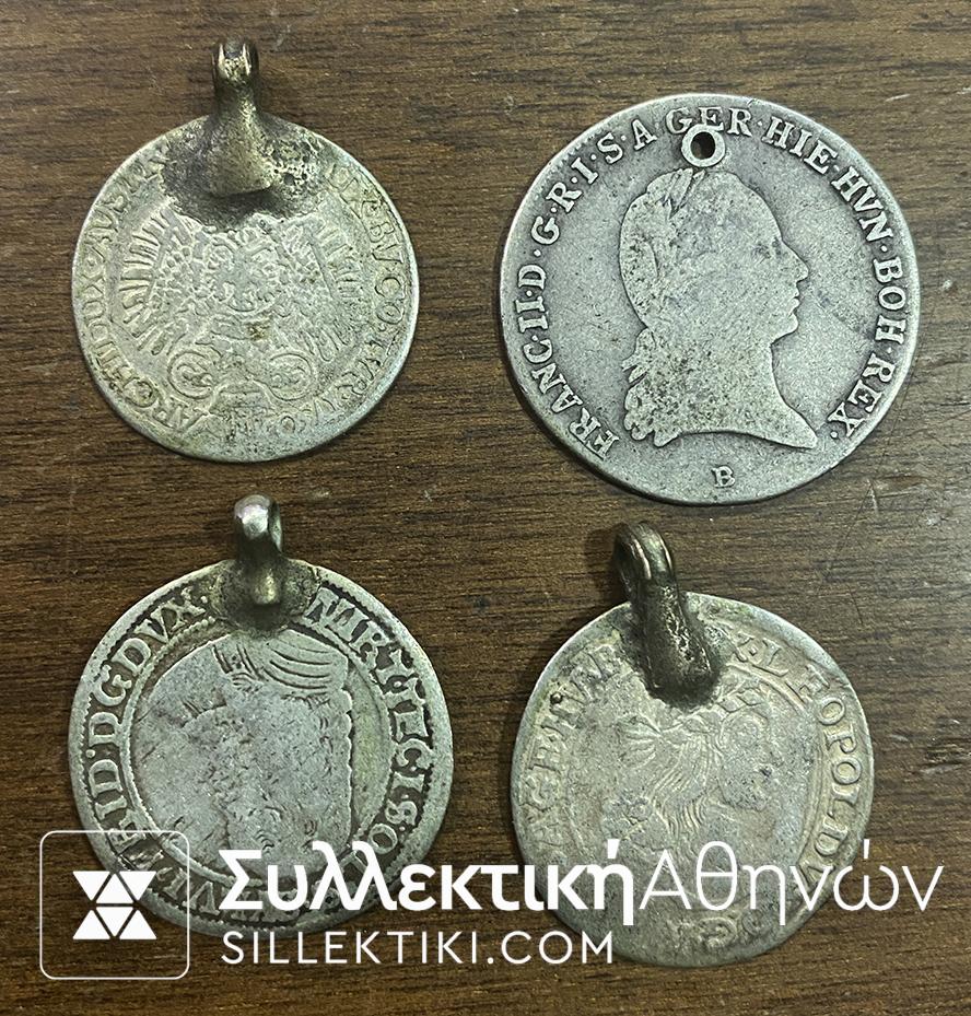 4 Very old silver coins